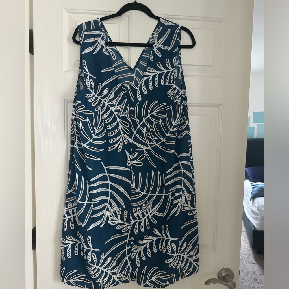 Halogen palm tropical print shift dress size XL
